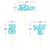 24 Pcs Sweet 16 Blue Glitter Birthday Cupcake Toppers for 16th Birthday Party Decorations