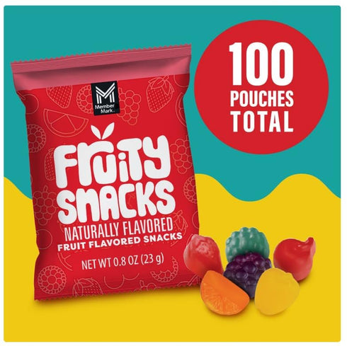 Generic 0.8 oz Packets, 100 Count Pack (2 Pack) Fruity Snacks, Assorted Fruit Flavored