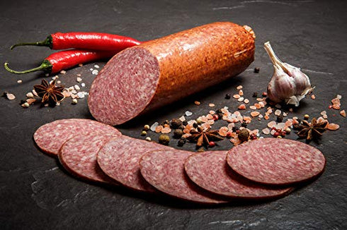 38mm (1.5) 24 (20ct) The Sausage Maker - Pepperoni Sausage Casing Kit, Tied and Looped Dia. x Clear Fibrous Casings