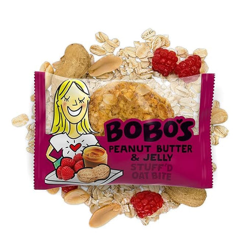 (30 Bobo's PB&J Stuff'd Oat Bites, Simple Ingredients, Whole Grain Oats, Plant Based, Non-GMO, Gluten Free Breakfast