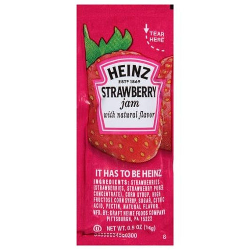.5 200 Strawberry Jam , Squeeze Pouch, Ounce -- Case