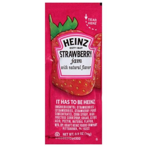 .5 200 Strawberry Jam , Squeeze Pouch, Ounce -- Case