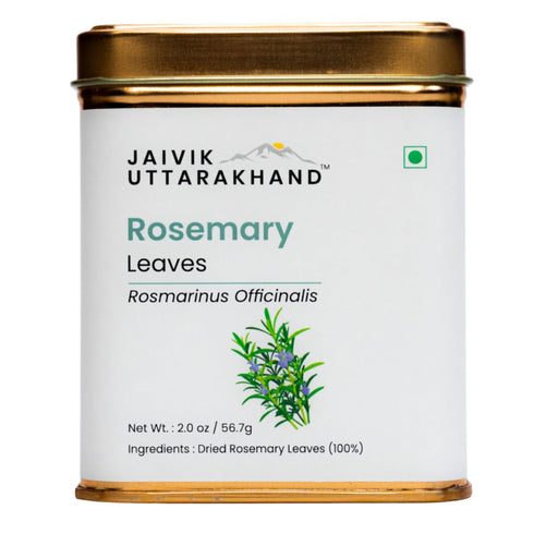 (2 Oz 56.7 Pack 1 Jaivik Uttarakhand - Organic Rosemary Leaf Tea / gram) Loose, Herbal, Dried Leaves, Supports Hair