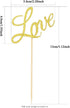 Hongkai 24PCS Gold Glitter Love Cake Topper - Cupcake Picks for Wedding, Bridal Shower, Engagement Party Decorations