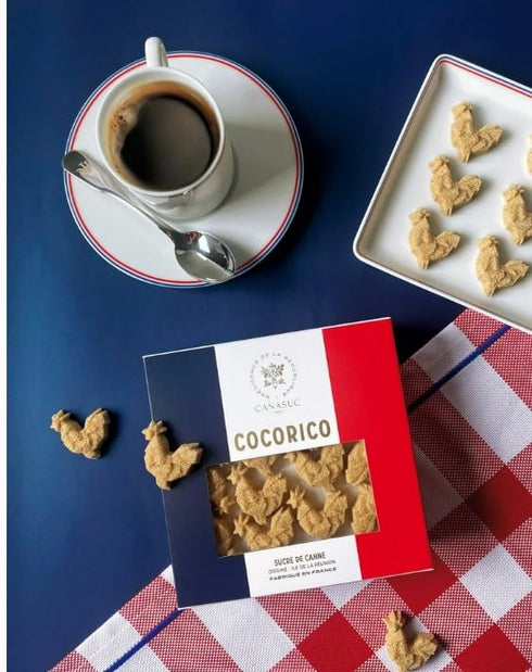 Metr 3D 6.4 Oz, Canasuc Cocorico (French Roosters) Pur Sucre de Canne, Assorted Molded Brown Cane Sugars, Made