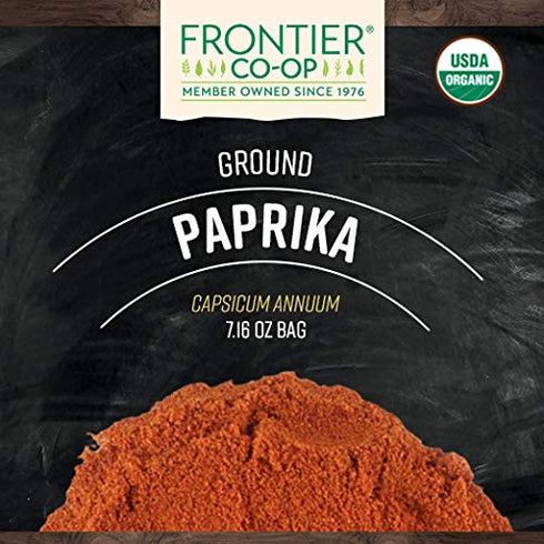 Frontier Co-op Organic Ground Paprika - 7.16 oz Stand Up Resealable Bag, Paprika Powder Seasoning
