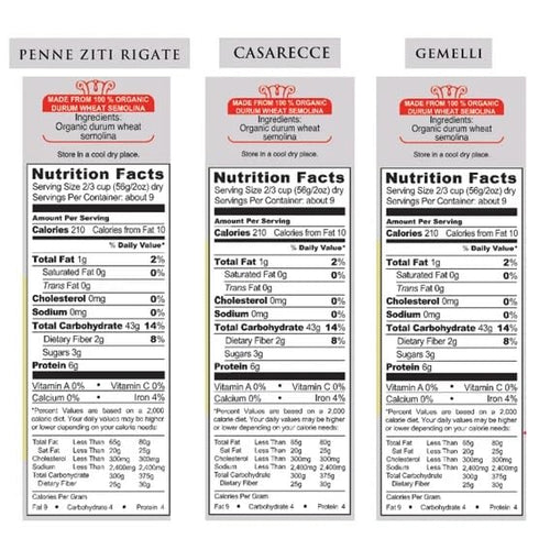 KD Chocolates Pack, 17.6 oz, Garofalo Organic Pasta, Variety Gemelli/Twins, Casarecce/Homemade, Penne Ziti Rigate