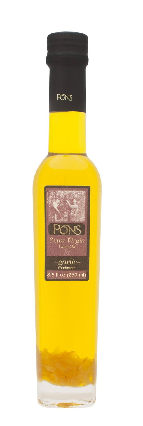 PONS Infused Extra Virgin Olive Oil w/Garlic - 8.5 oz (Pack of
