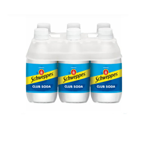 Schweppes 10 Oz 1- 6 count , Club Soda, Fl Bottles