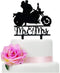 Motorcycle Cake Topper, Black Acrylic Bride & Groom, Funny Mr & Mrs Wedding Engagement Party Decor