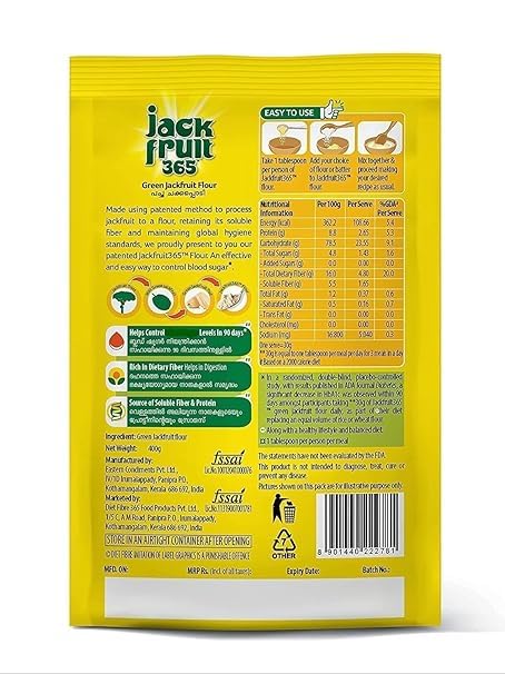 Generic 365 (400g) Jackfruit Green Jackfruit Flour - Helps Control Blood Sugar Rich in Dietry Fiber | Non-GMO | Zero