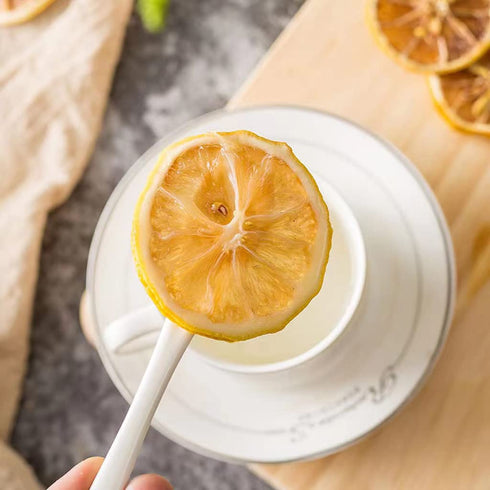 Added(250g/8.81oz) Mkostlich Dried Lemon Slices Bulk, Sour Sweet and Refreshing Citrus Fruit Tea, Natural Dehydrated