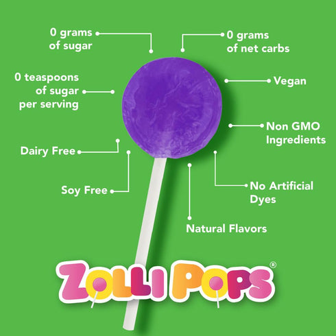Zollipops The Clean Teeth Pops, Anti-Cavity Lollipops with Tropical Flavors, 3.1 Ounce
