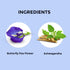 BLUE TEA - Butterfly Pea Flower Ashwagandha Herbal Tea - 10 Pyramid Tea Bags | PRIME SAVING DAY | Caffeine Free - Flower Based - Vegan - Non-Bitter - Non-GMO - Natural Ingredients | Ziplock Pack