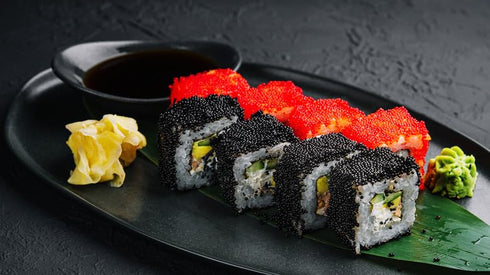 1 Hand-Packed, (50g Premium Grade Black Tobiko Flying Fish Roe Wild-Caught in Taiwan, Crisp Pop Texture for Sushi
