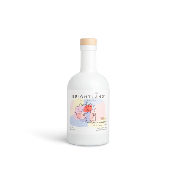 Brightland Rosette Garlic Flavored Infused Extra Virgin Olive Oil, Finishing Oil Ideal