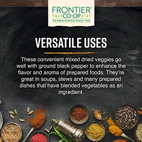 1lb, Frontier Co-op Hearty Vegetable Herb Blend for Stew, Kosher - Mixed Dried Vegetables For Soup, Stir Fry, Ramen