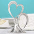 Sparkling Love Double Hearts Cake Topper, 5.5-Inches, Metal with Rhinestones, Silver