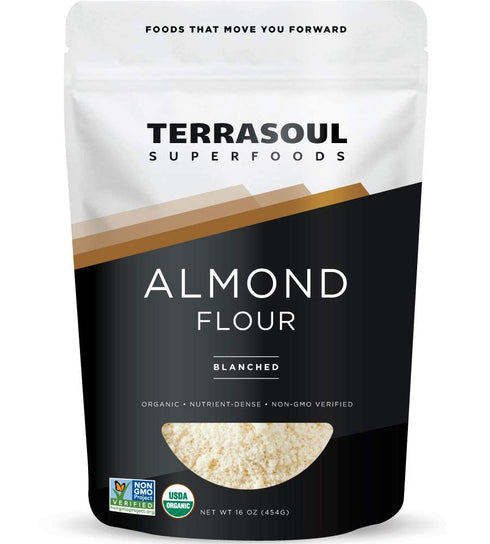 Terrasoul Superfoods Organic Almond Flour, 1 Lb, Fine Texture, Gluten-Free for Baking
