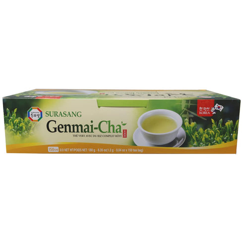 150 Surasang Green Tea with Roasted Brown Rice Tea, Toasty and Fragrant, Korean Herb Tea, Teabags