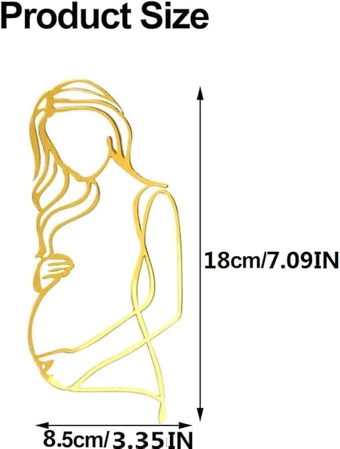 Wkeldr Pregnant Woman Cake Charm,Acrylic Baby Shower Cake Decorations,Pregnant Line Art Cake Charm for Baby Gender