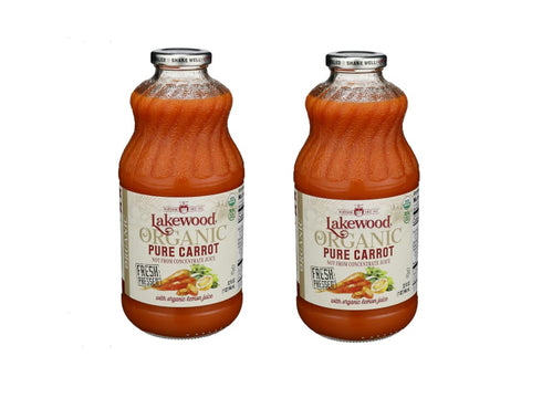 Lakewood Organic Pure Carrot with Added Organic Lemon Juice 32 Oz (Pack