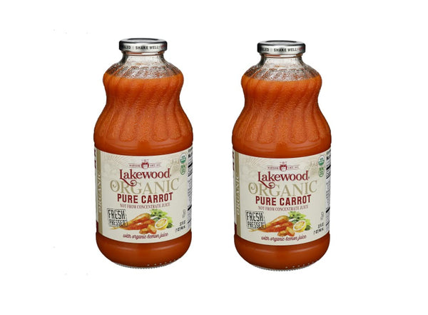 Lakewood Organic Pure Carrot with Added Organic Lemon Juice 32 Oz (Pack