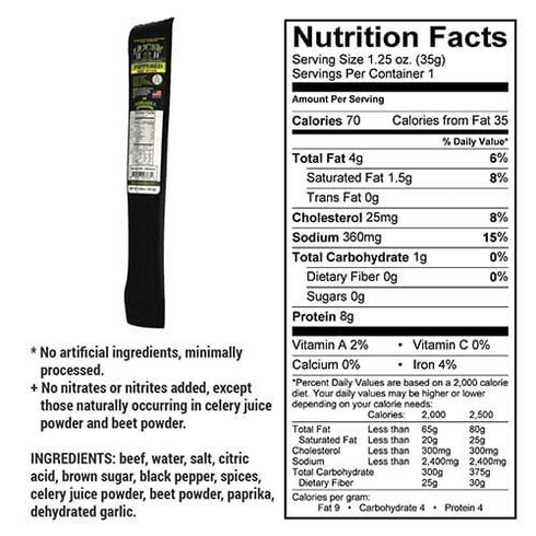 1.25oz 2 PACK Peppered Beef Stick