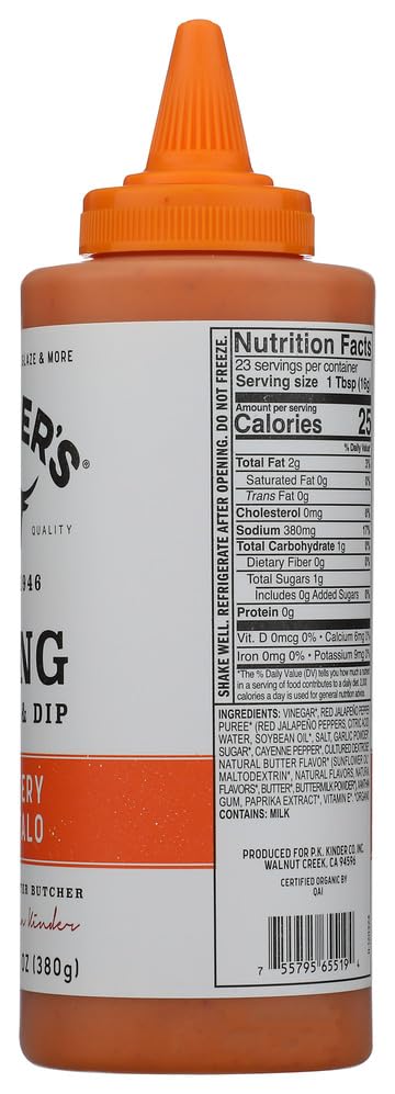 13.4 OZ KINDERS Organic Buttery Buffalo Wing Sauce
