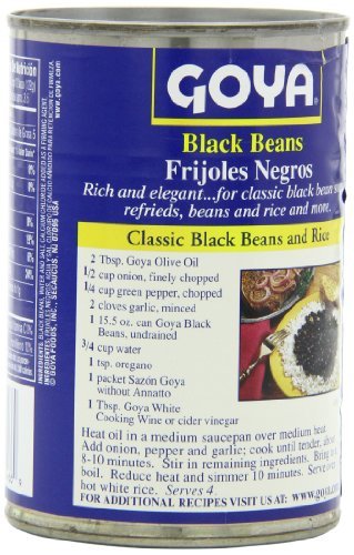15.5 Oz Pack 6 Goya Black Beans - Frijoles Negros of Home Grocery Product