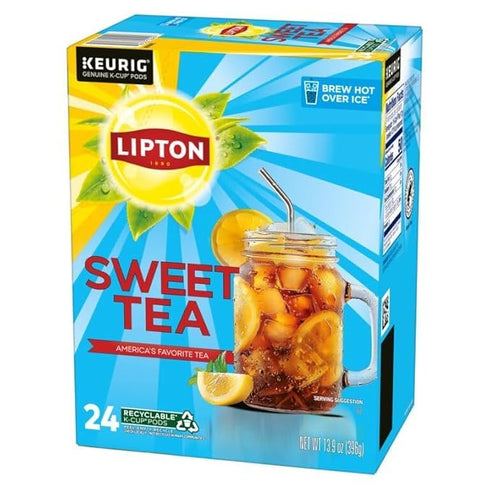 24-Count Lipton Southern Sweet Black Tea K-Cup Pods Rainforest Alliance Certified Iced Tea for Keurig Coffee Makers