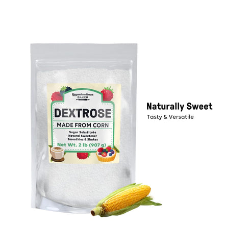 2 lbs, Unpretentious Dextrose, Sugar Substitute, Natural Sweetener, Made From Corn