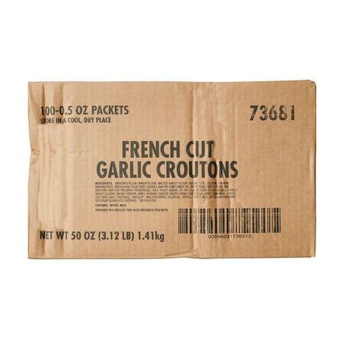 Sugar Foods 0.5 100 Fresh Gourmet Single Serve French Garlic Croutons, Ounce -- per case.
