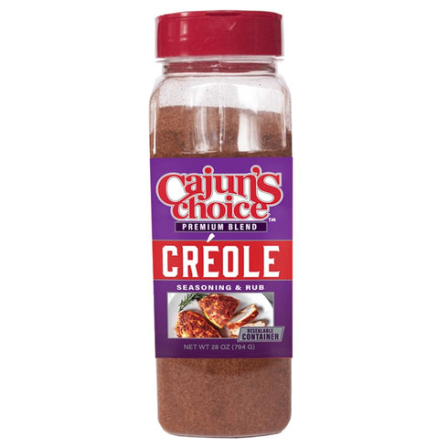 28 oz Pack 2, Cajun's Choice Creole Seasoning - Jar, of Food Service, Low Sodium, Gluten-Free, No MSG - Authentic