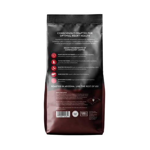 12oz Cardiology Coffee Whole Bean Coffee USDA Certified Organic, Mold Free Premium Medium Roast Organic Coffee Beans