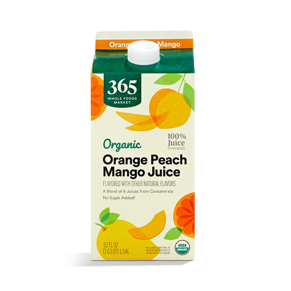 365 by Whole Foods Market , Organic Orange Peach Mango Juice, 52 Fl Oz
