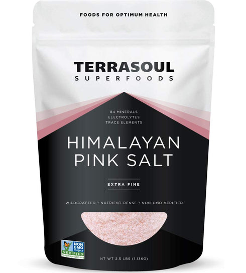 Terrasoul Superfoods Himalayan Pink Salt, 2.5 Lbs - Extra Fine | Trace