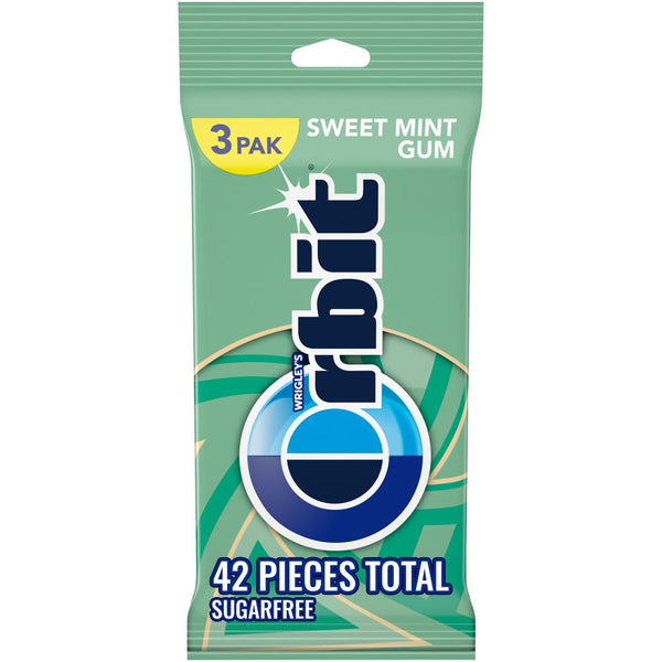 ORBIT Sweet Mint Sugar Free Chewing Gum, 3 Packs of 14-Pieces (42
