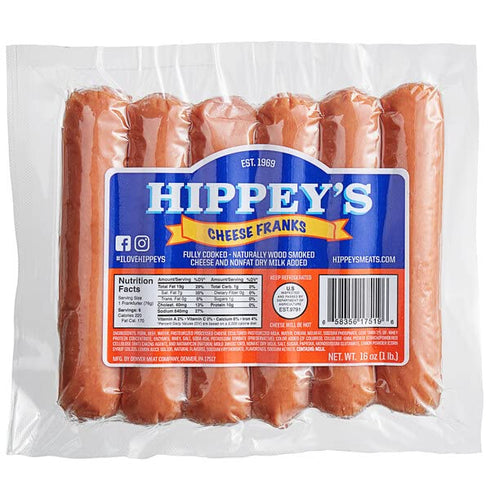 Generic Hippey's #1 Cheese Franks. (6 to 1lb.) Pack of 1 lb.