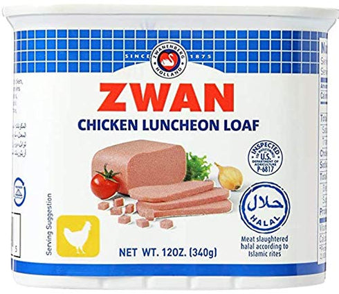 Zwan Luncheon Halal Meat, Chicken Luncheon loaf, 12 Ounce (4 Pack)