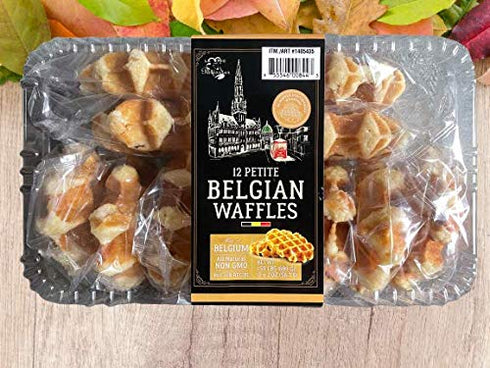 Le Chic Patissier 12 Gelgium,2 (Pack 12) Petite Belgian Waffles Individaully Wrapped, All Natural Non GMO, Made