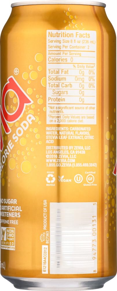 16 Oz Zevia, Soda Cream SF, Fl