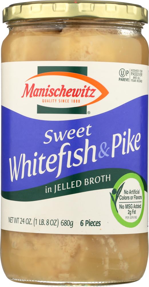 Manischewitz Whitefish & Pike Sweet No MSG, 24-Ounce (Pack of 3)