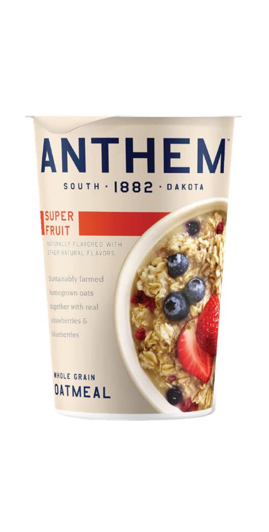 Anthem Super Fruit Instant Oatmeal Cup - Enjoy High-Protein Oatmeal Cups with Rich
