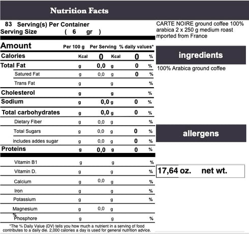 Carte Noire 8.8-Ounce Packages (Pack 2) Ground Coffee
