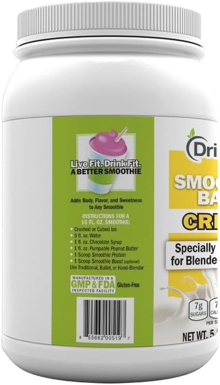 5 lb DrinkFit Smoothie Mix | Meal Replacement Shakes, Protein Powder Blended Smoothies, Gluten Free | Cream Base