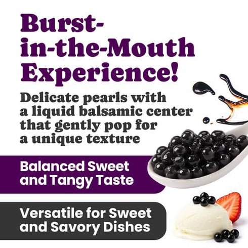 50g (Pack 1) Food to Live Black Pearls with Balsamic Vinegar of Modena, Authentic Italian Aceto Balsamico Black Caviar