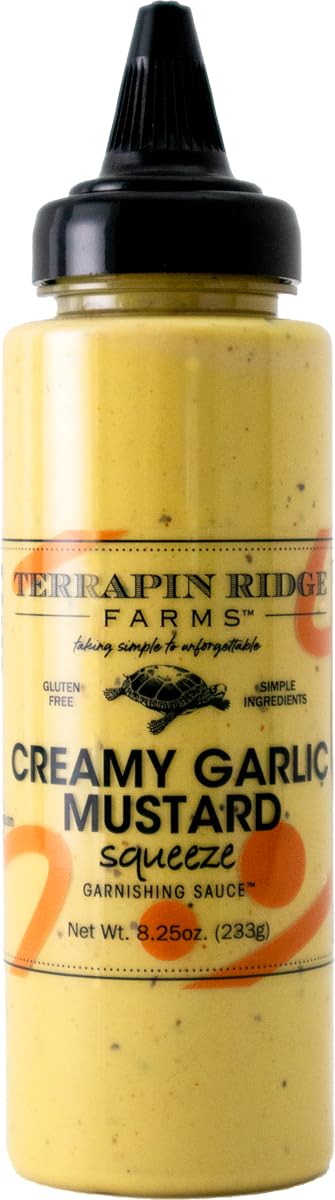 Terrapin Ridge Farms Creamy Garlic Mustard Savory Mustard Sauce for Sandwiches, Burgers,