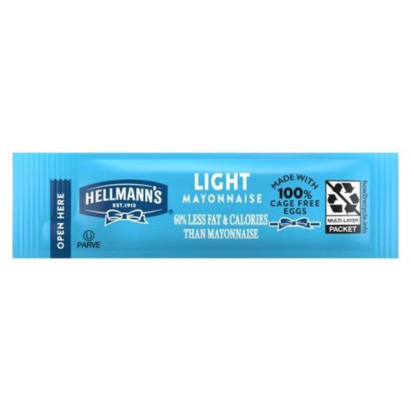 HELLMANN'S Light Mayonnaise Stick Packets Easy Open, Condiment for Sandwiches, Salads, Mayo Made