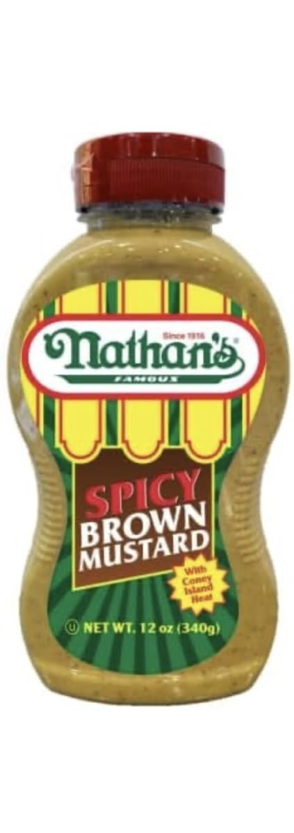 Nathan's Nathans Mustard Spicy Brown Squeeze, 12 oz